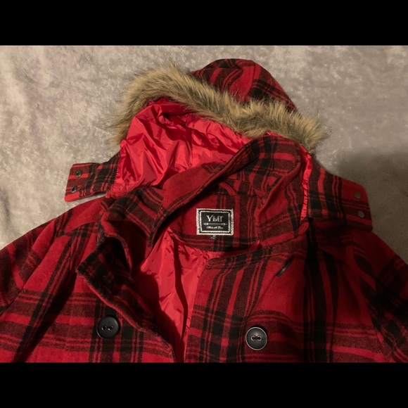 3530099 Yellow-Red Check Coat